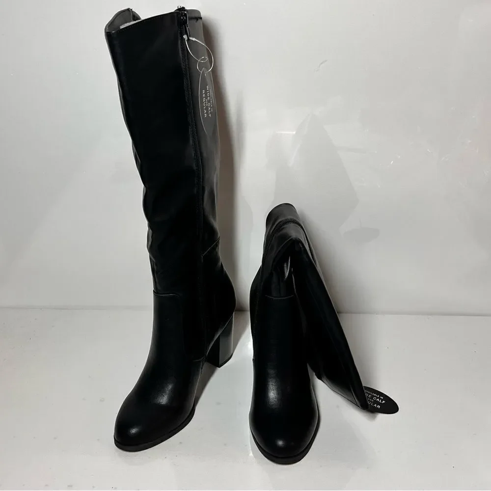 Style & Co Addyy Knee High Wide Calf Confort Helled Boots